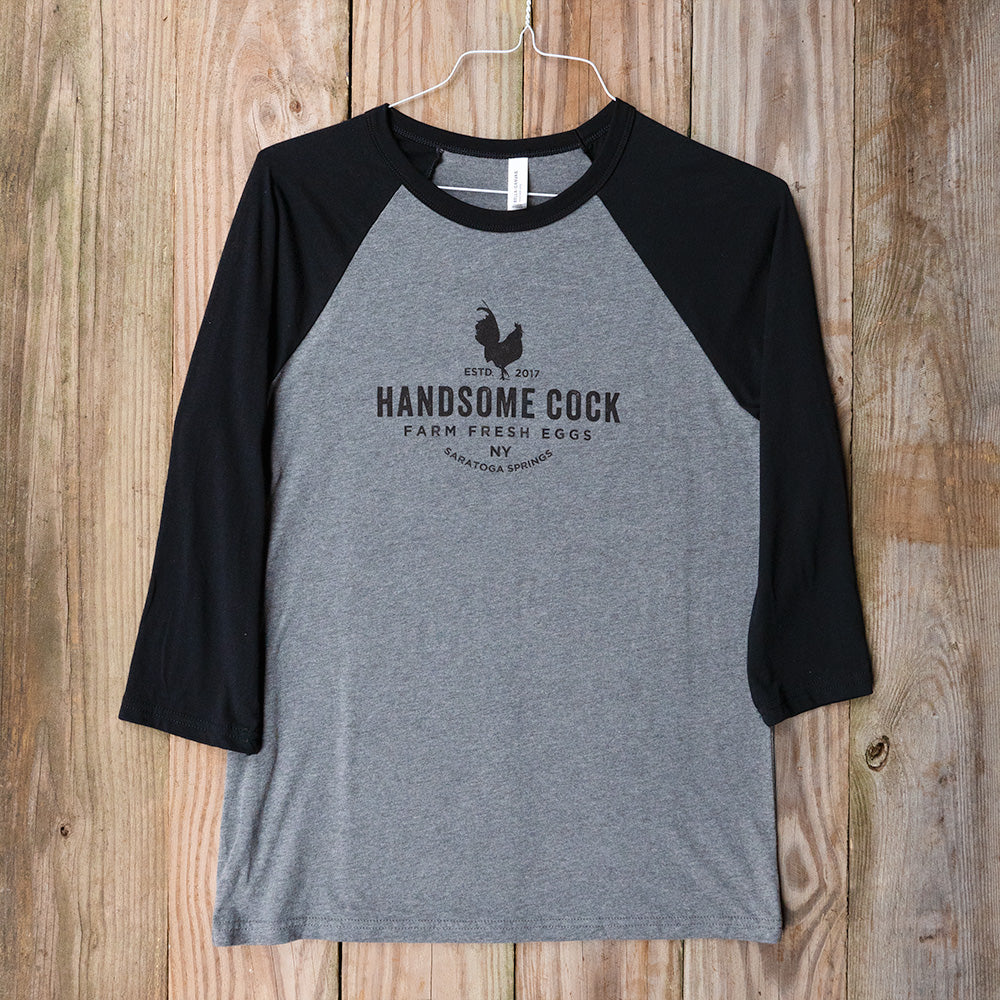 Handsome Cock Farm Baseball T-Shirt